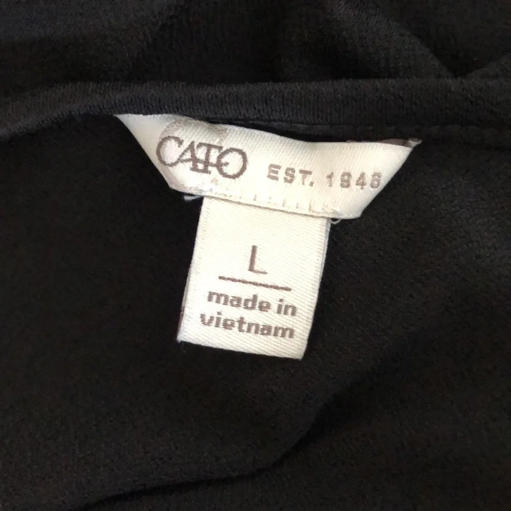 Cato size large black hi lo long top